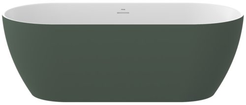 Freedom O Tec 170x77 akrilkád, Grey Green/fehér szabadonálló, fehér/fekete/króm lefolyó