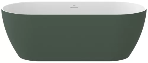 Freedom O Tec 170x77 akrilkád, Grey Green/fehér szabadonálló, fehér/fekete/króm lefolyó