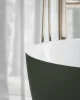 Freedom O Tec 170x77 akrilkád, Grey Green/fehér szabadonálló, fehér/fekete/króm lefolyó