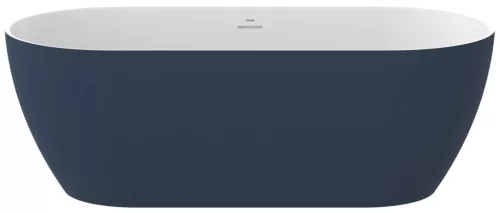 Freedom O Tec 170x77 akrilkád, Deepsea Blue/fehér szabadonálló, fehér/fekete/króm lefolyó