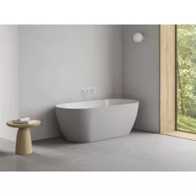   Freedom O Tec 170x77 akrilkád, Smoke Grey/fehér szabadonálló, fehér/fekete/króm lefolyó