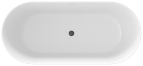 Freedom O Tec 170x77 akrilkád, Smoke Grey/fehér szabadonálló, fehér/fekete/króm lefolyó