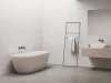 Freedom O Tec 170x77 akrilkád, Alabaster Pink/fehér szabadonálló, fehér/fekete/króm lefolyó