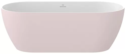 Freedom O Tec 170x77 akrilkád, Alabaster Pink/fehér szabadonálló, fehér/fekete/króm lefolyó