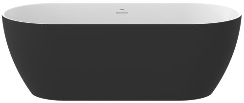 Freedom O Tec 170x77 akrilkád, fekete/fehér szabadonálló, fekete/fehér/króm lefolyó