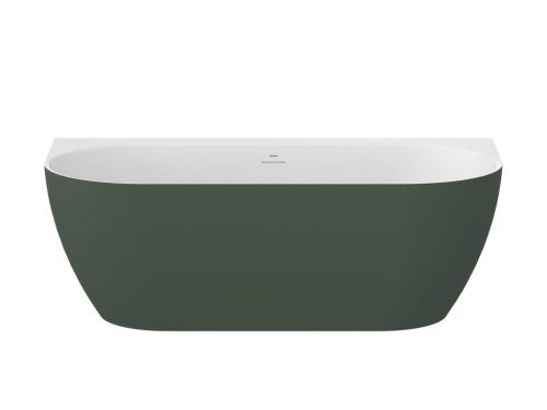 Freedom Wall Tec 170x87, akrilkád, Grey Green/fehér, fehér/fekete/króm lefolyó