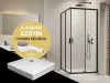 Comfort szögletes zuhanykabin slim 90x90 + zuhanytálca + szifon