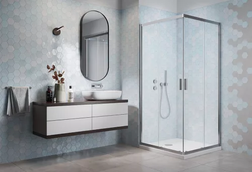 Comfort szögletes zuhanykabin slim 90x90 + zuhanytálca + szifon