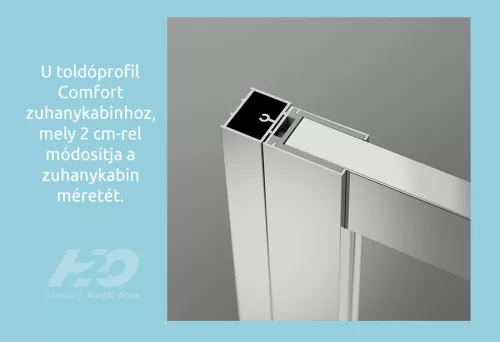 Comfort szögletes zuhanykabin slim 90x90 + zuhanytálca + szifon