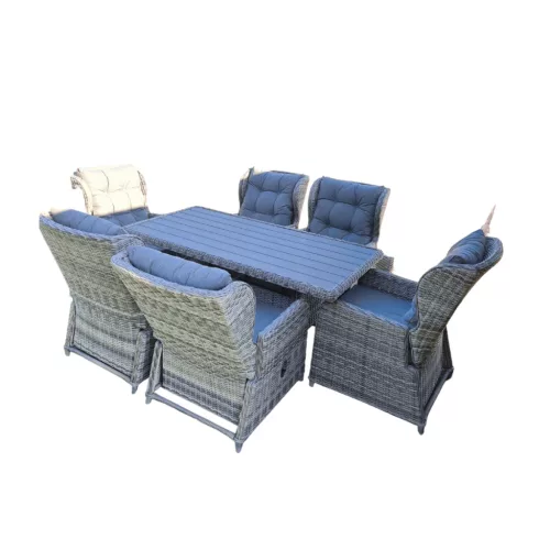 Rattan étkező garnitúra (dönt. fotel 6db+asztal)Sz (CYH775W-1SZ)