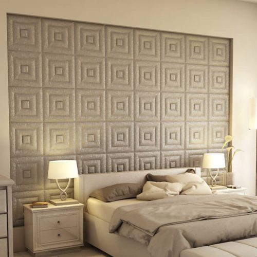 Cayambe 3D falpanel 40x40cm - acél szürke