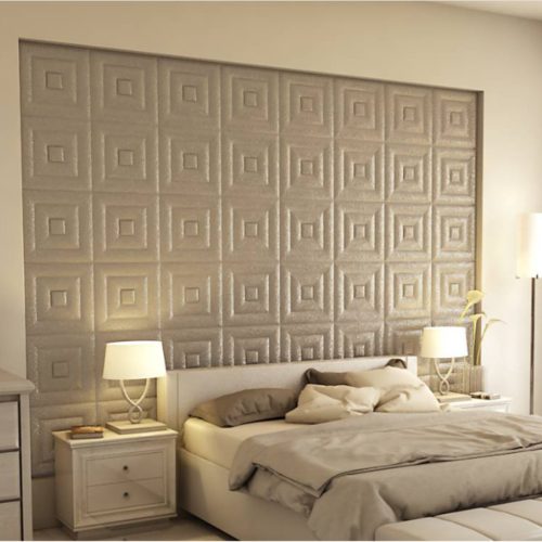 Cayambe 3D falpanel 40x40cm - francia krém