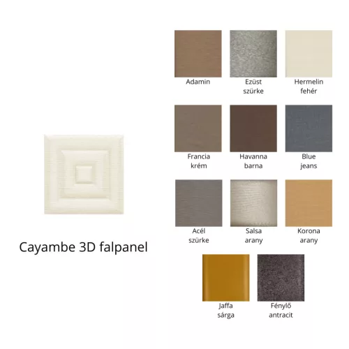 Cayambe 3D falpanel 40x40cm - többféle színben