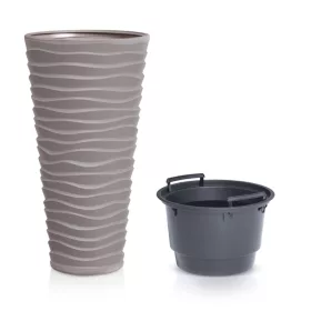   Slim magas kaspó vízszintes hullámmal/mocca ( DPSA400/7529U )