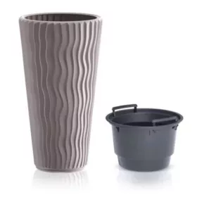 Kaspó magas,függ. hullám,Slim/mocca(7529U)