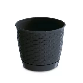   Rattan hatású kaspó /antracit 145 mm átmérőjű (DRLO145/S433)