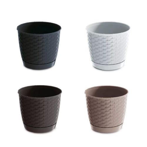 Rattan hatású kaspó 145 mm átmérőjű,többféle színben(DRLO145)