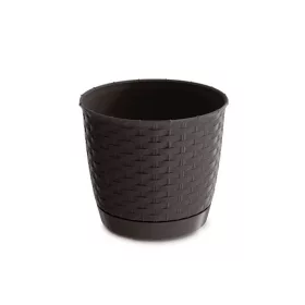 Rattan hatású kaspó alátéttel / Umber (DRLO250/440U)