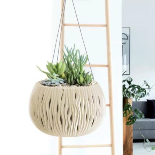 Kaspó függesztett,betétes SANDY/fehér (DSK370WS/S449)