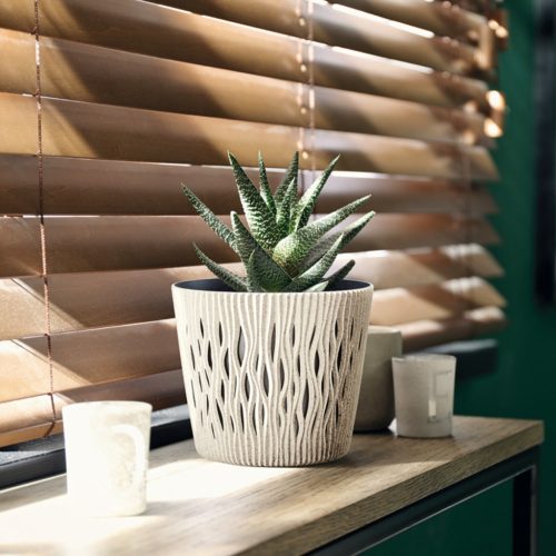 Kaspó Sandy Round ECO WOOD, zöld (DSR220W/2262)