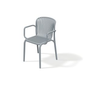 Kerti szék karos magastámlás BRENE, achát szürke