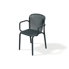 Kerti szék karos magastámlás BRENE, szén fekete