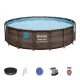 Bestway BORA BORA rattan hatású fémvázas medence szett 549x122 cm