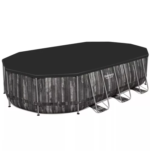 Bestway ESPIRITU fa hatású ovális fémvázas medence szett 610 x 366 x 122 cm
