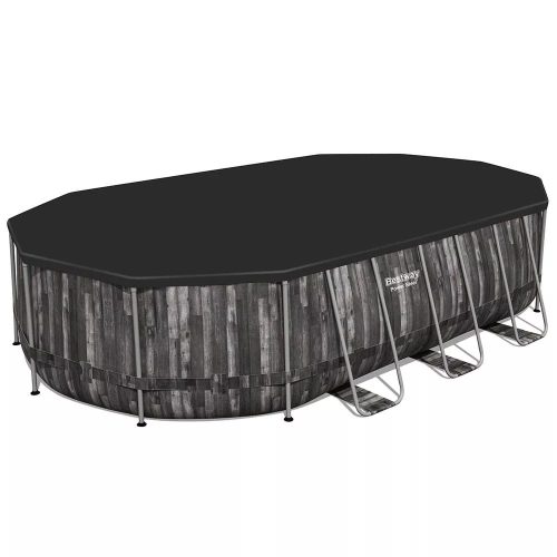 Bestway ESPIRITU fa hatású ovális fémvázas medence szett 610 x 366 x 122 cm