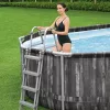 Bestway ESPIRITU fa hatású ovális fémvázas medence szett 610 x 366 x 122 cm