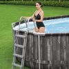 Bestway ESPIRITU fa hatású ovális fémvázas medence szett 610 x 366 x 122 cm
