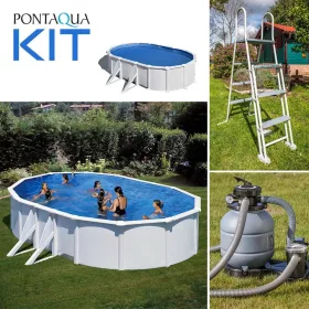   PONTAQUA KIT 5 fémfalas családi medence szett 5,0 x 3,0 x 1,2 m (FFA608)