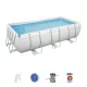 Capri szögletes fémvázas medence szett 404x201x100