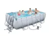 Capri szögletes fémvázas medence szett 404x201x100