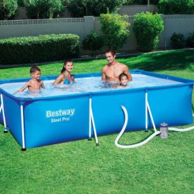 Amalfi fémvázas medence szett, 300x201x66cm 