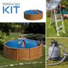 PONTAQUA KIT WOOD kerek fémfalas családi medence szett 4,6 x 1,2 m (FFA867)
