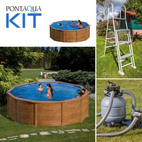   PONTAQUA KIT WOOD kerek fémfalas családi medence szett 4,6 x 1,2 m (FFA867)