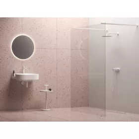 Walk-In Free Szett 130, zuhanykabin matt fehér+transparent