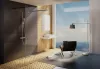 Walk-In Free Szett 160, zuhanykabin fekete+transparent