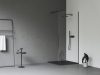 Walk-In Wall Set 80, zuhanykabin fekete+transparent