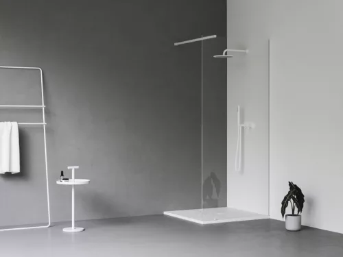Walk-In Wall Szett 80, zuhanykabin matt fehér+transparent
