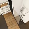 Walk-In Wall-90 zuhanykabin fekete+transparent