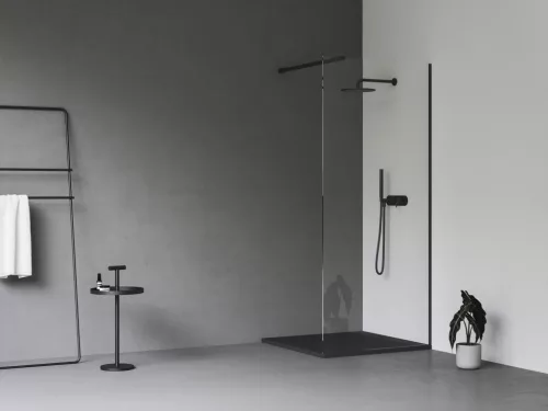 Walk-In Wall Szett 90, zuhanykabin fekete+transparent