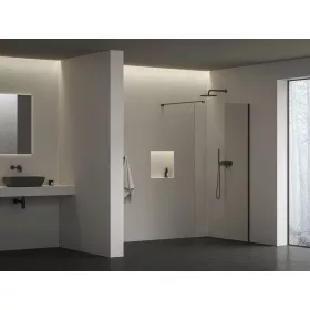 Walk-In Air Wall 110 zuhanykabin fekete+transparent
