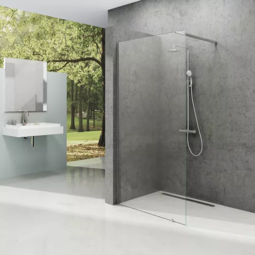 Walk-In Wall Szett 110, zuhanykabin krómhatású+transparent