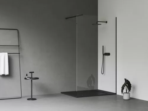 Walk-In Wall Szett 120, zuhanykabin fekete+transparent