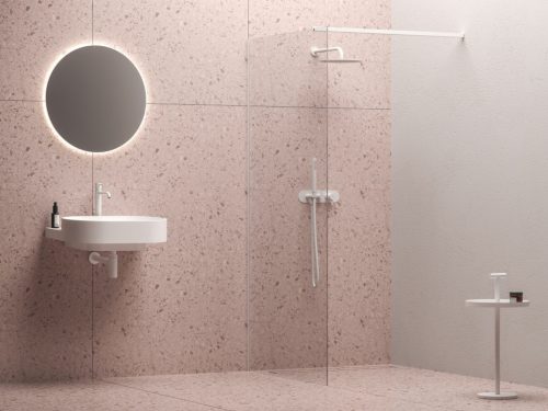 Walk-In Wall-120 zuhanykabin fehér+transparent