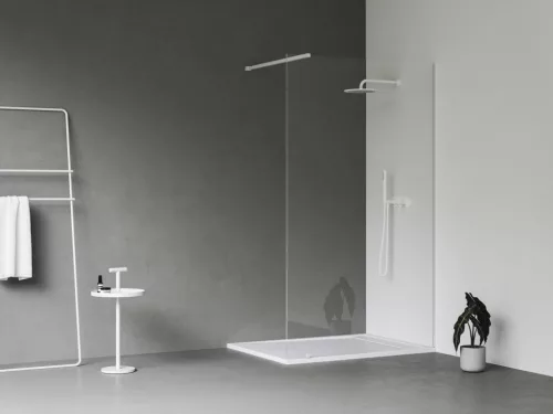 Walk-In Wall Szett 120, zuhanykabin matt fehér+transparent