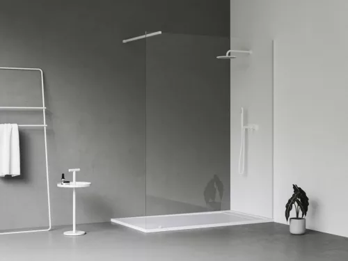 Walk-In Wall Szett 160, zuhanykabin matt fehér+transparent
