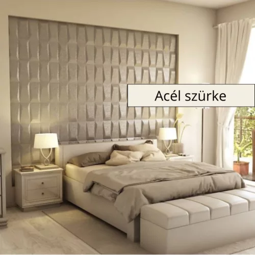 Galeras 3D falpanel 60x60 cm- Acél szürke